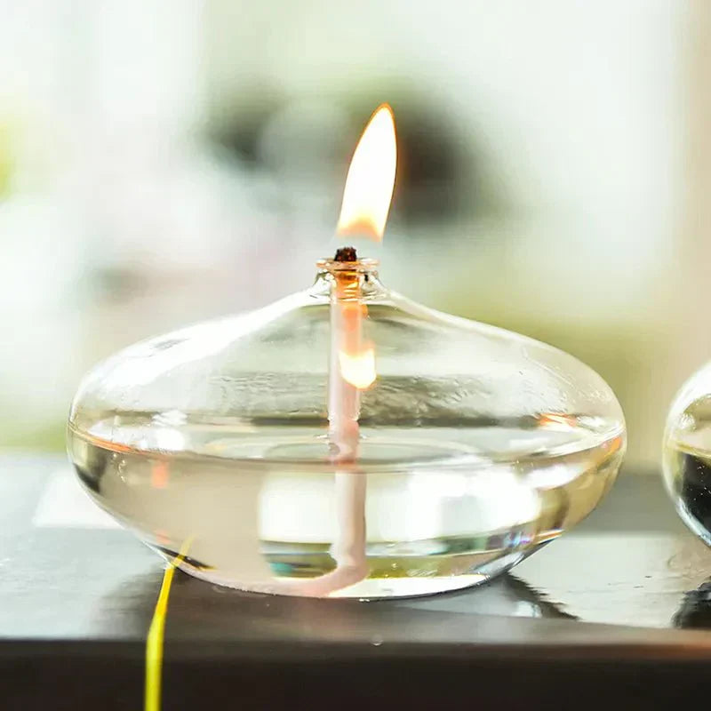 Junips | Transparent Oil Lamp Made of Glass as Candle Holder