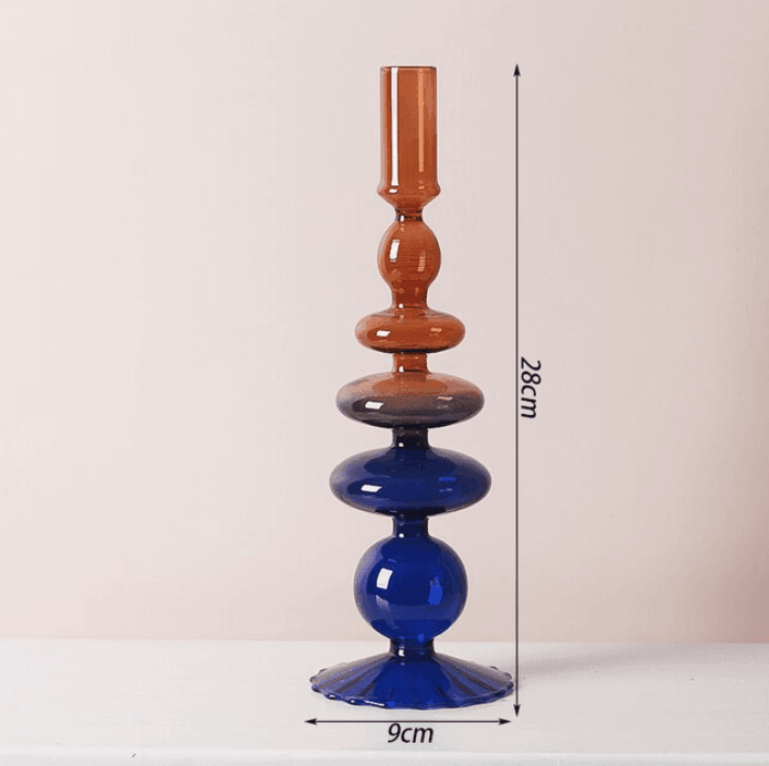 Junips | Two Color Glass Classic Craft Candle Holder