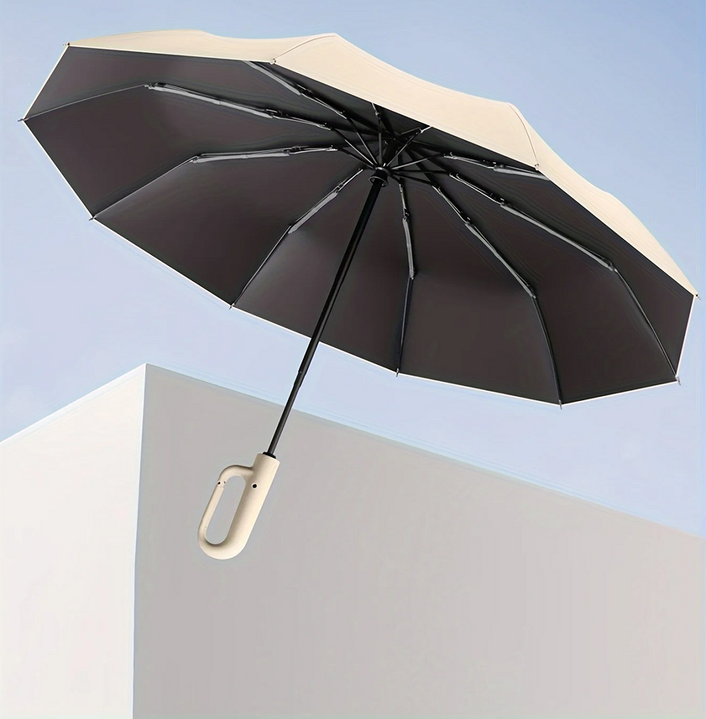 Junips | Wind-Resistant Automatic Folding Umbrella with Large Buckle Handle – Compact & Durable