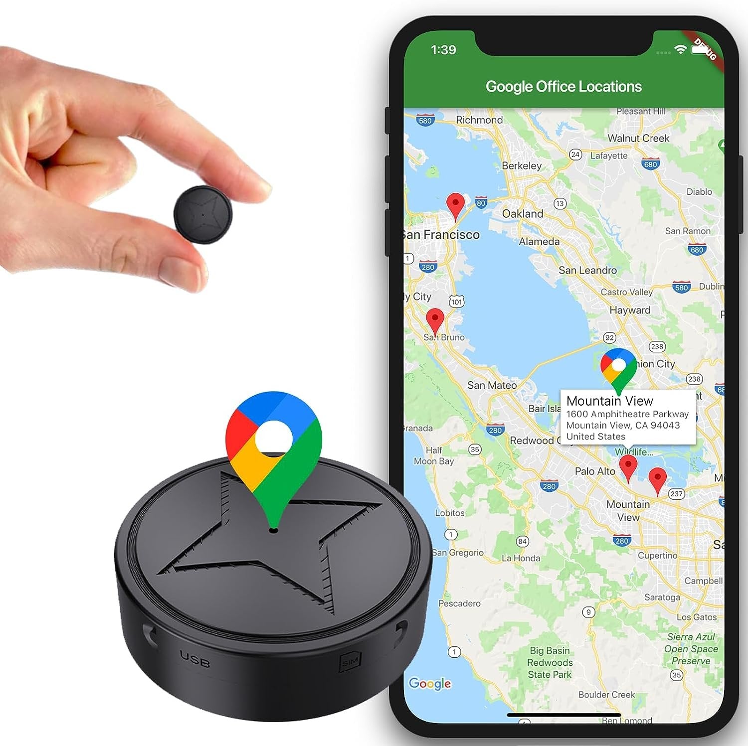 Junips | UltraTrack Magnetic GPS Tracker | 5-10m GNSS Positioning Accuracy | Dual-Mode GPS/LBS Telemetry | 500mAh Lithium Battery | Remote Audio Monitoring Module