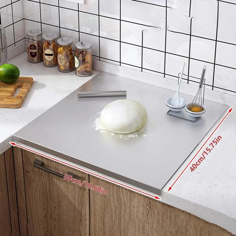 Junips | High-quality cutting board made of stainless steel with edge – ideal for homemade pizza, pastries, and more!