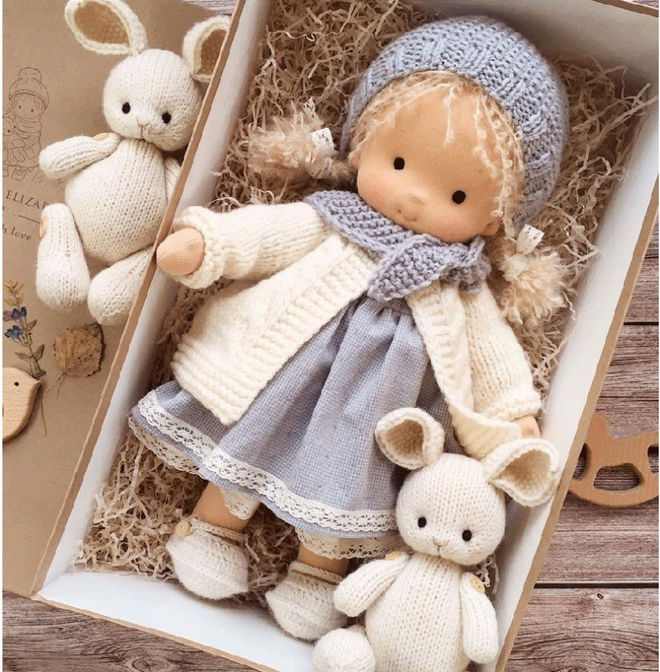 Junips | Handmade Waldorf Doll | Soft, Organic Toy for Emotional Development