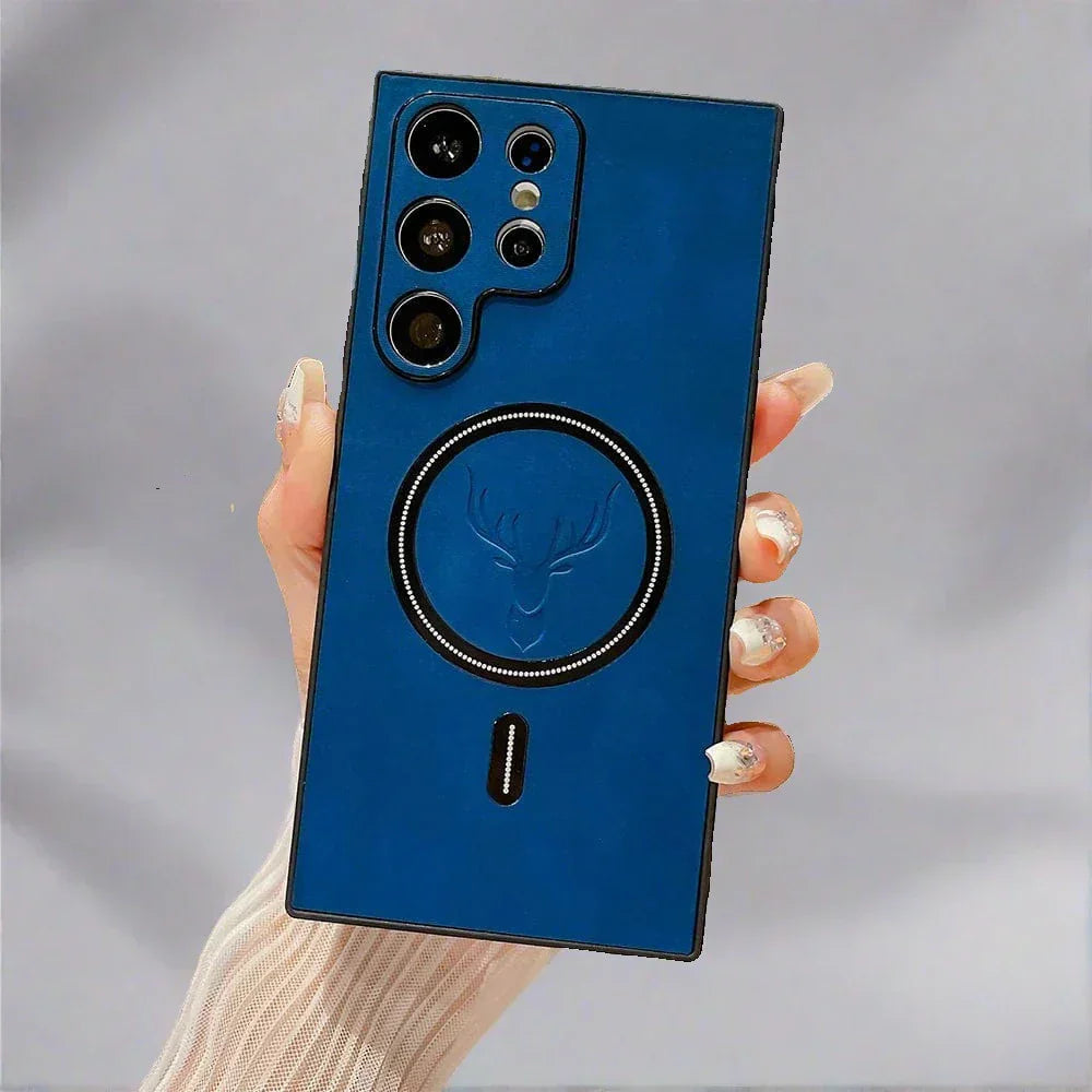 Junips | Leather Case for Samsung Phone | Magnetic Wireless Charging Case