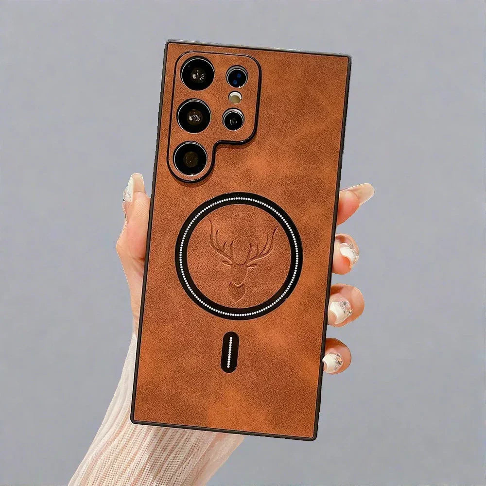 Junips | Leather Case for Samsung Phone | Magnetic Wireless Charging Case