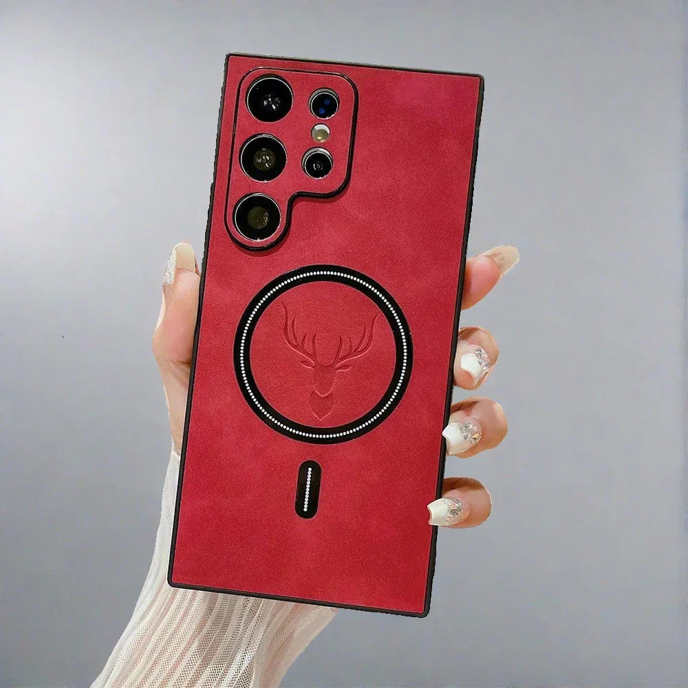 Junips | Leather Case for Samsung Phone | Magnetic Wireless Charging Case