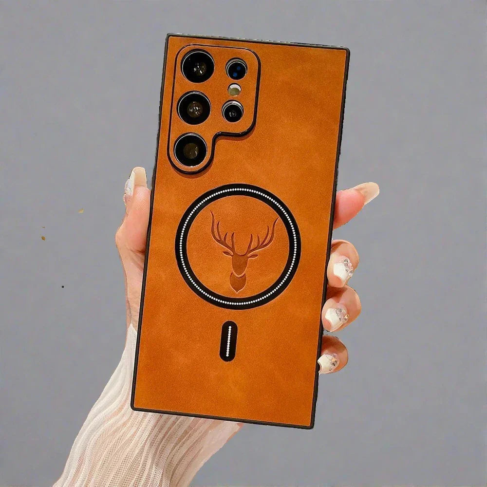 Junips | Leather Case for Samsung Phone | Magnetic Wireless Charging Case