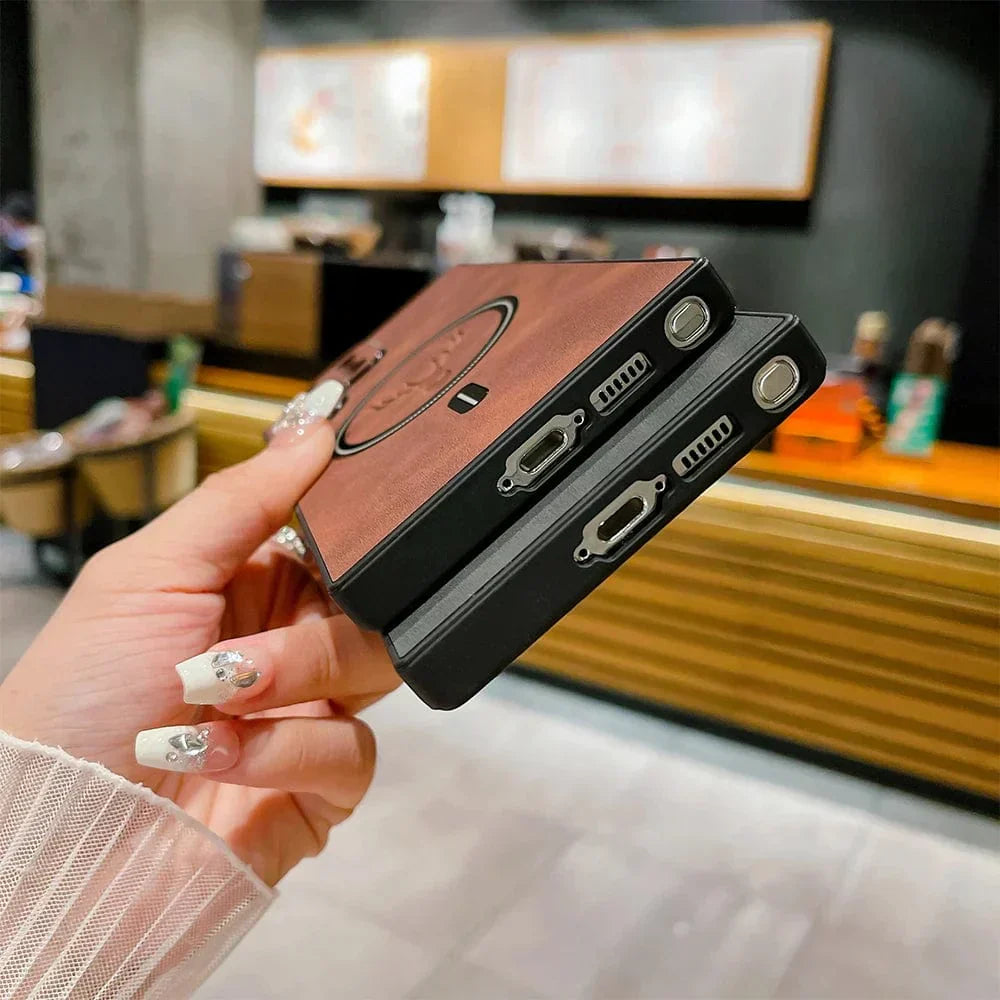 Junips | Leather Case for Samsung Phone | Magnetic Wireless Charging Case