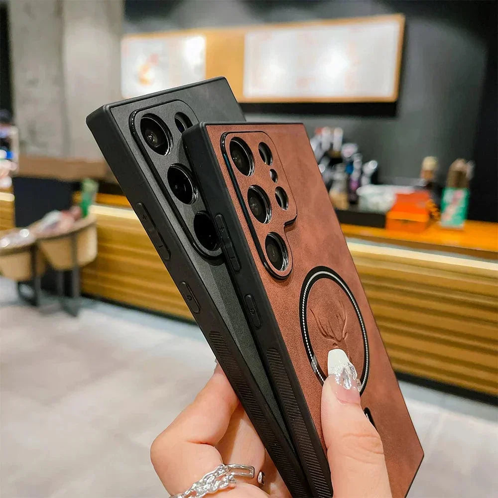 Junips | Leather Case for Samsung Phone | Magnetic Wireless Charging Case