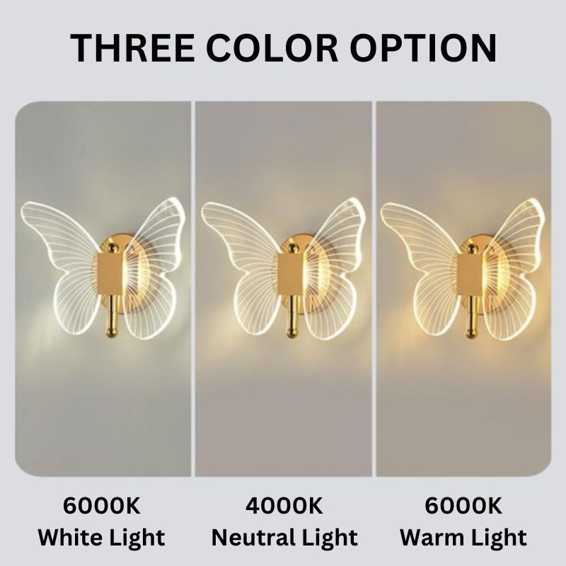 Junips | FloraVyne LED Wall Light – Butterfly-shaped design lamp with 3 light modes energy-saving and elegant