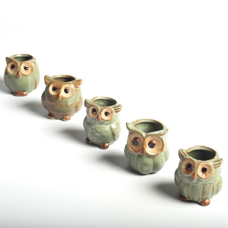 Junips | Owls Ceramic Flower Pot Set 5-piece