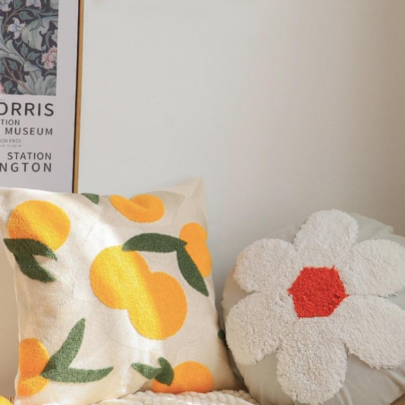 Junips | Orange Embroidery Pillowcase