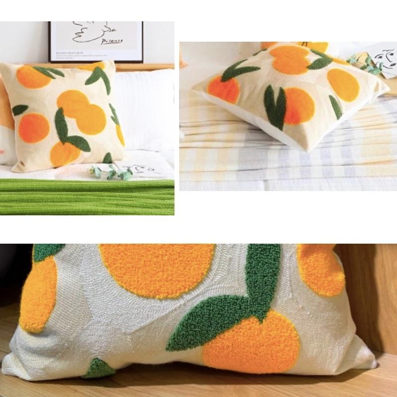Junips | Orange Embroidery Pillowcase