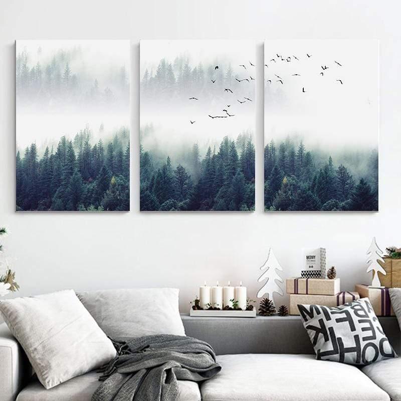 Junips | 3-piece Nordic Forest Landscape Wall Art