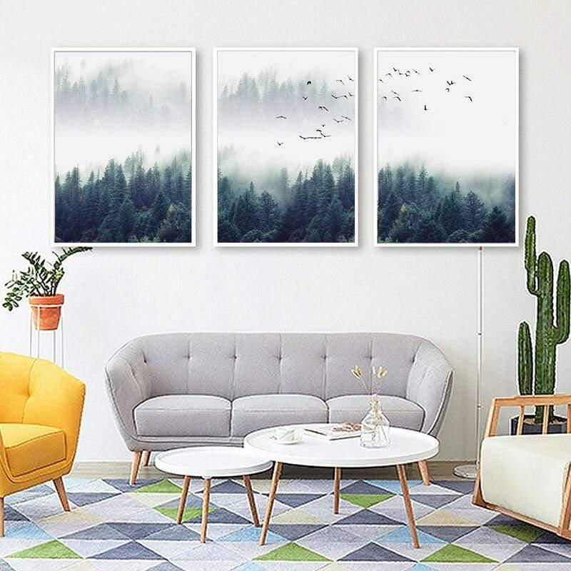 Junips | 3-piece Nordic Forest Landscape Wall Art