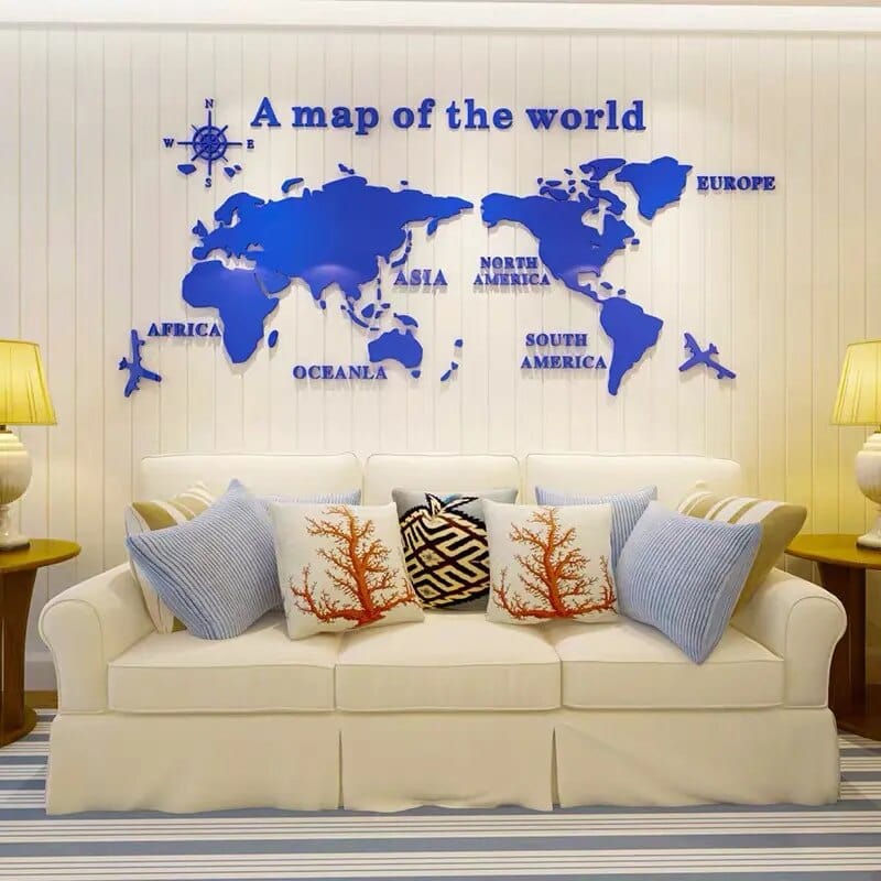 Junips | 3D World Map Wall Sticker