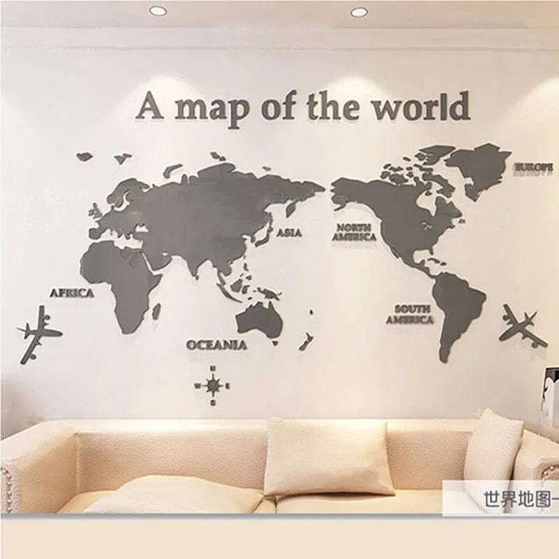 Junips | 3D World Map Wall Sticker