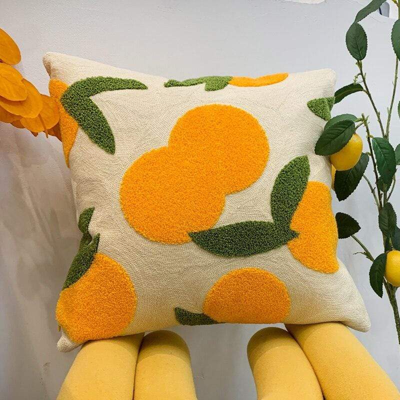 Junips | Orange Embroidery Pillowcase