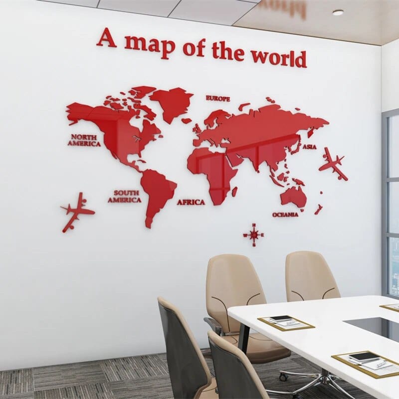 Junips | 3D World Map Wall Sticker