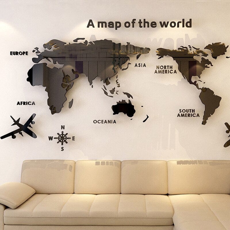 Junips | 3D World Map Wall Sticker