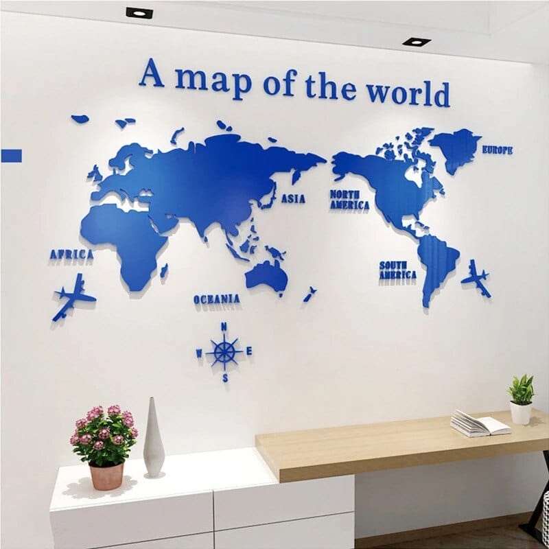 Junips | 3D World Map Wall Sticker