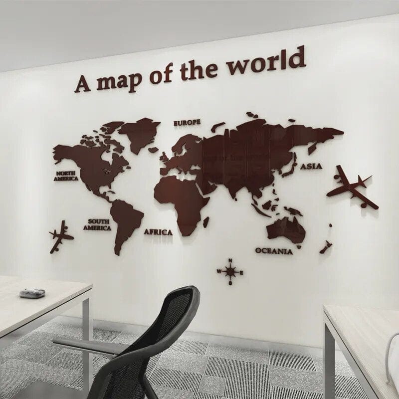 Junips | 3D World Map Wall Sticker