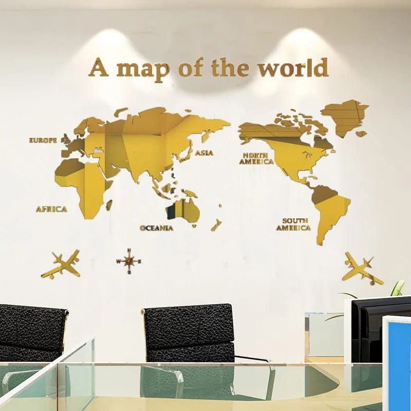 Junips | 3D World Map Wall Sticker