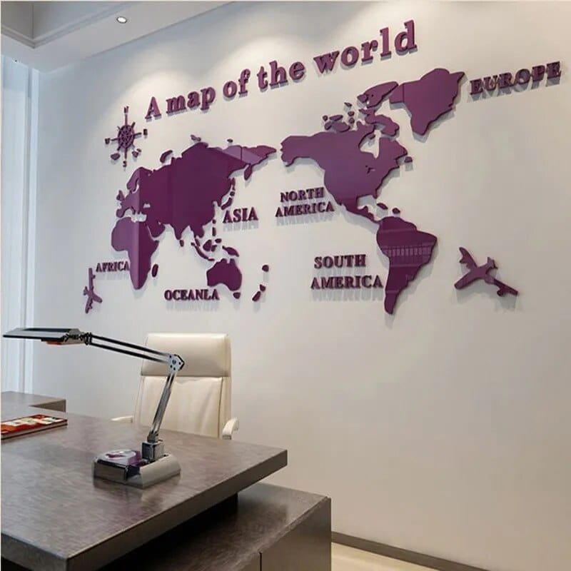 Junips | 3D World Map Wall Sticker