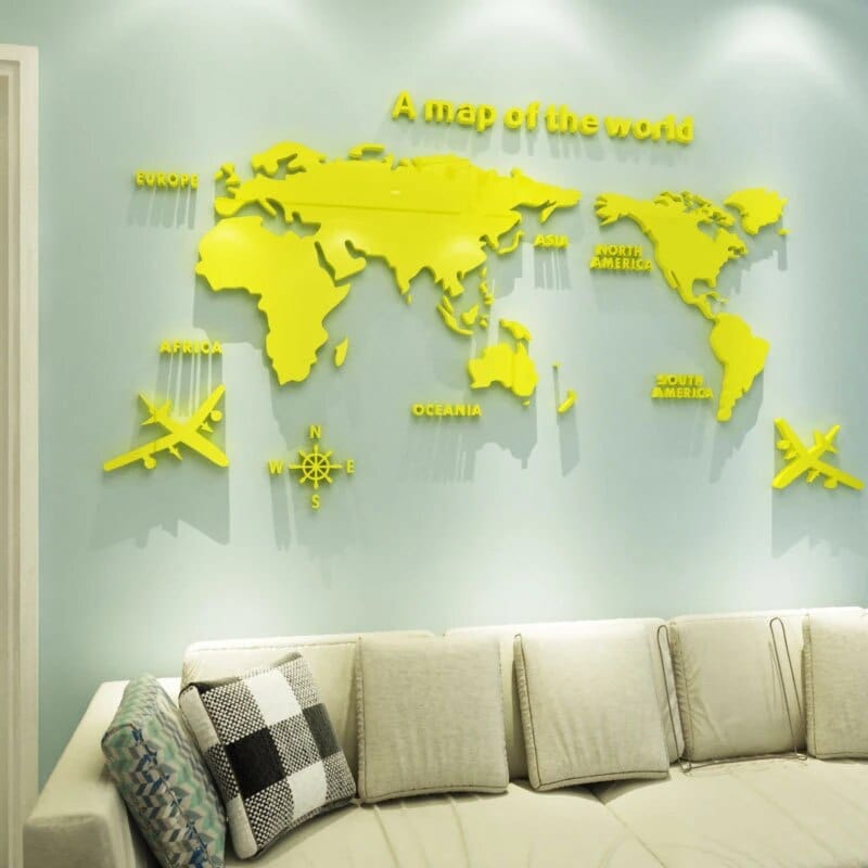 Junips | 3D World Map Wall Sticker