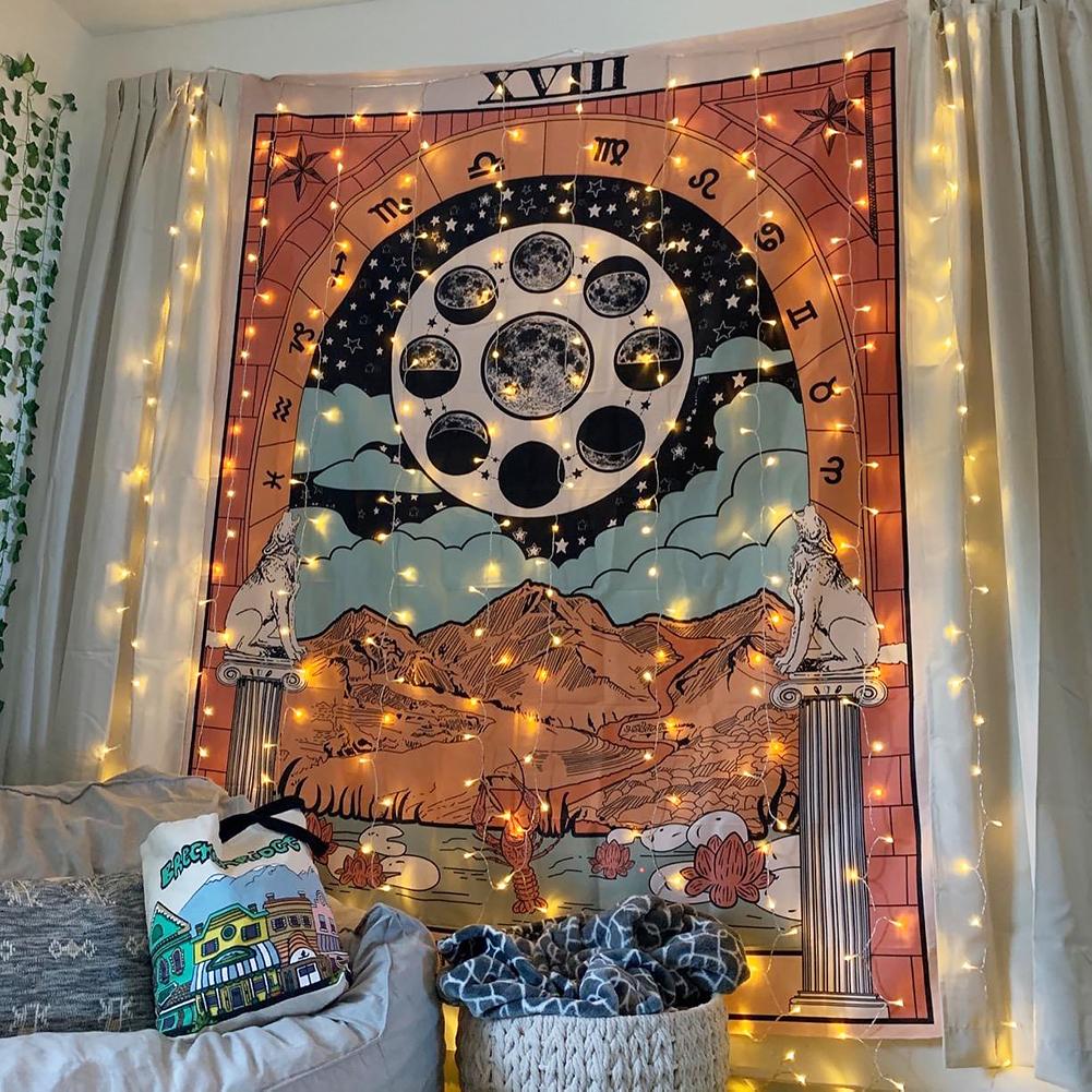 Junips | "The Moon" Tarot Colored Tapestry