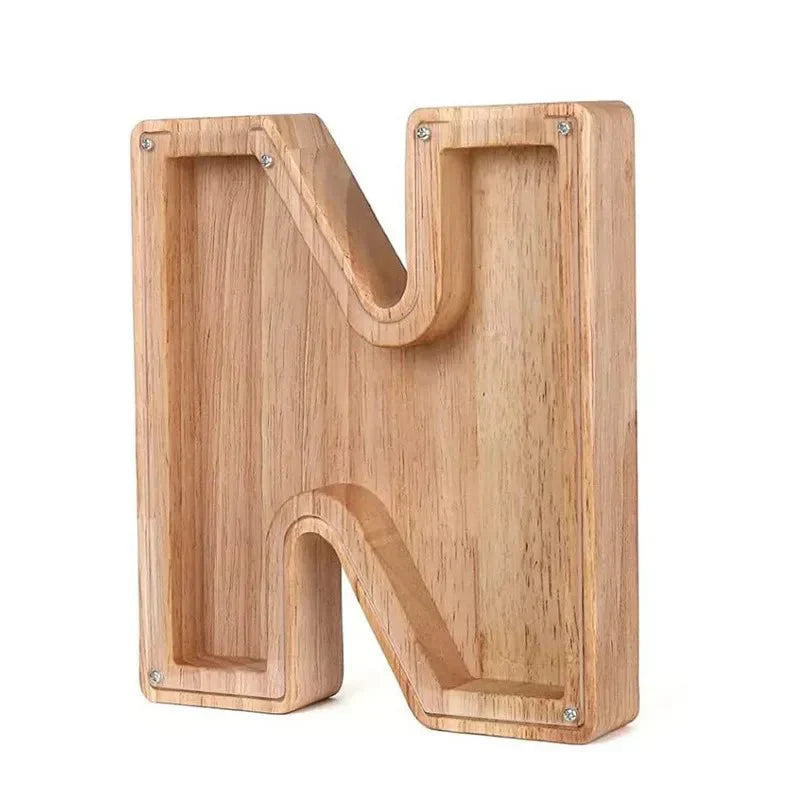 Junips | Wooden Alphabet Letters 'Initial' Piggy Bank
