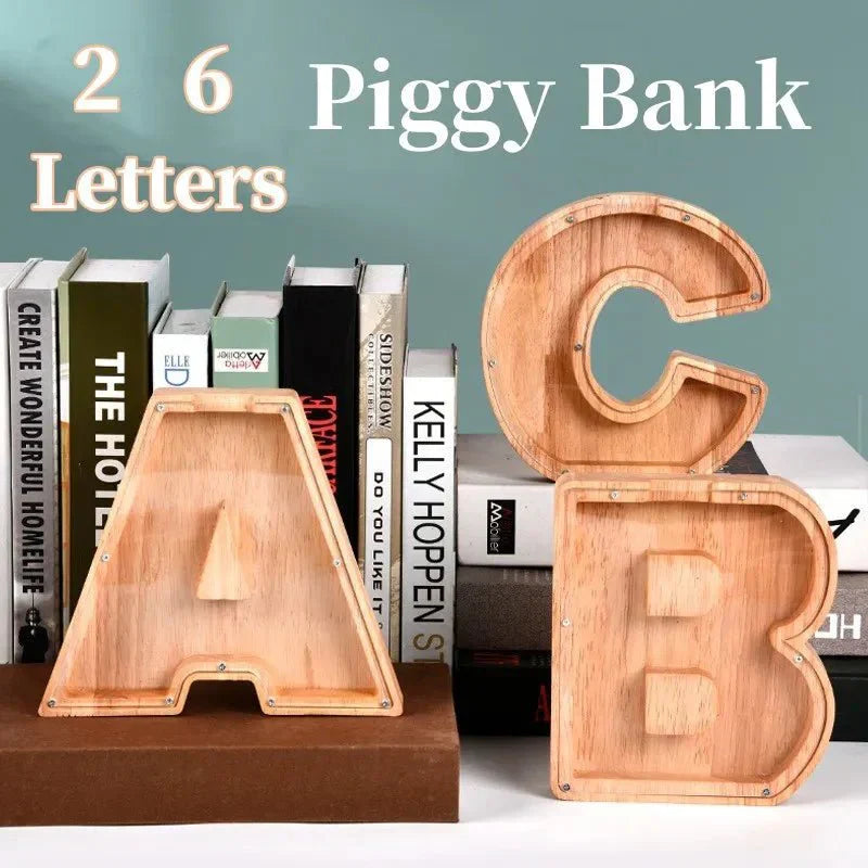 Junips | Wooden Alphabet Letters 'Initial' Piggy Bank