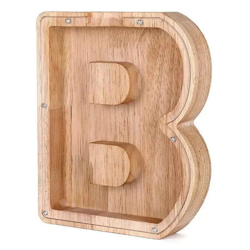 Junips | Wooden Alphabet Letters 'Initial' Piggy Bank