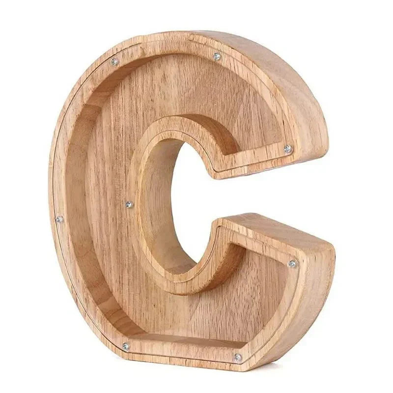 Junips | Wooden Alphabet Letters 'Initial' Piggy Bank